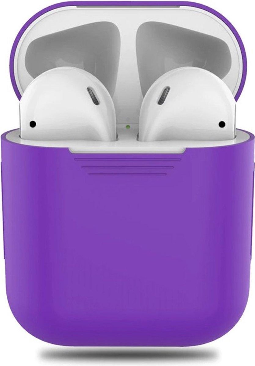 Siliconen Bescherm Hoesje Case Cover Paars Geschikt voor Apple AirPods 2