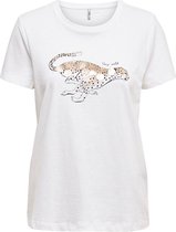 Onlcaty Life Reg S/s Animal Top Box 15199846 Bright White/leo