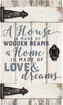 Wall decor A house is made of wooden beams