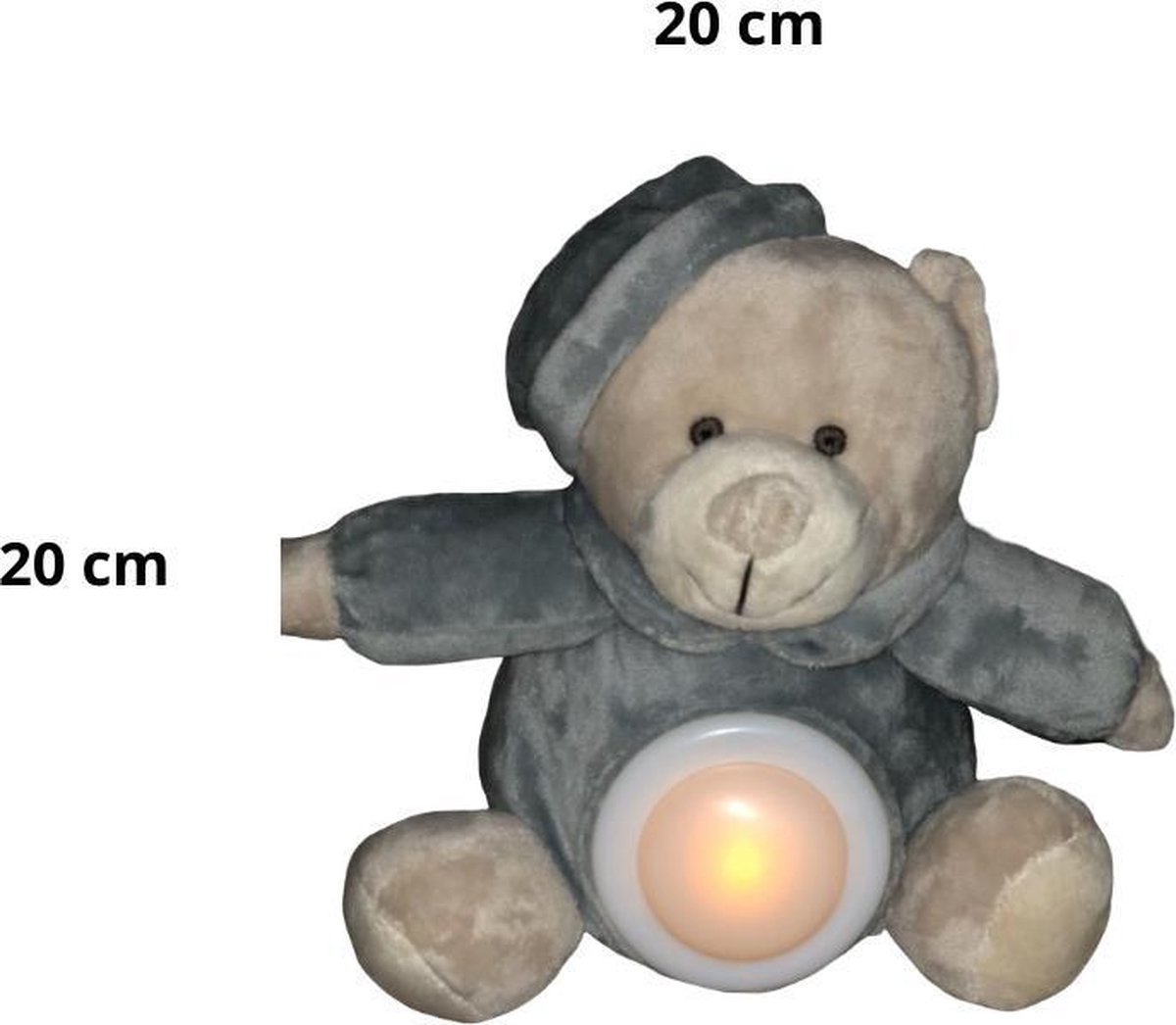 Pluche nachtlampje - nachtlampje kinderen - knuffels - knuffel beer grijs  nachtlampje... | bol.com
