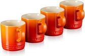 Le Creuset Mokken Oranjerood 350 ml - 4 Stuks