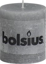 Bolsius Rustiek Stomp -  80x68mm -  lgrijs - 4 Stuks