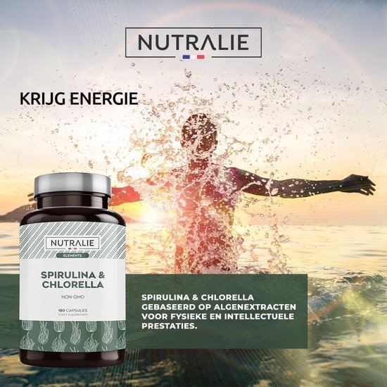 NUTRALIE Spirulina & Chlorella 1800mg voor Detox, Energie, Spieren en