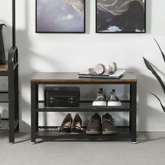 iBella Living - Étagère à chaussures - Banc à chaussures - 3 couches - 73 x 30 x 45 cm