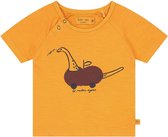 Smitten Organic - Dino Auto Katoen T-Shirt - Gold sand