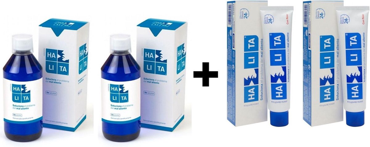 2x Halita Mondwater + 2x Halita Tandpasta - Voordeelpakket