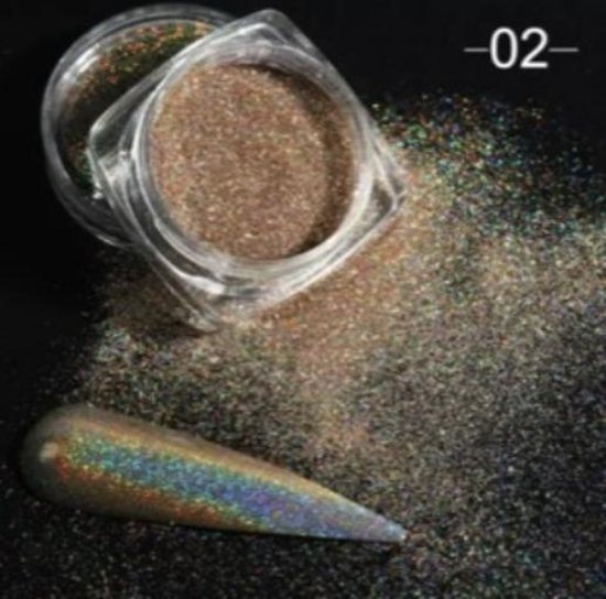 zoals dat Mijnwerker cel Holografische Glitter Poeder Goud / Champagne - Nail Art - Rhinestones |  bol.com