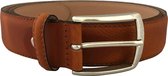 Camel luxe riem van leer, netjes afgestikt. 105