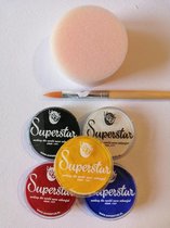 Basisset kindergrime Superstar - penselen en schmink - Superhelden