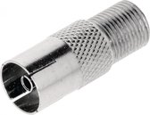 Coax-Adapter F F-Connector Female - Coax Female (IEC) Zilver