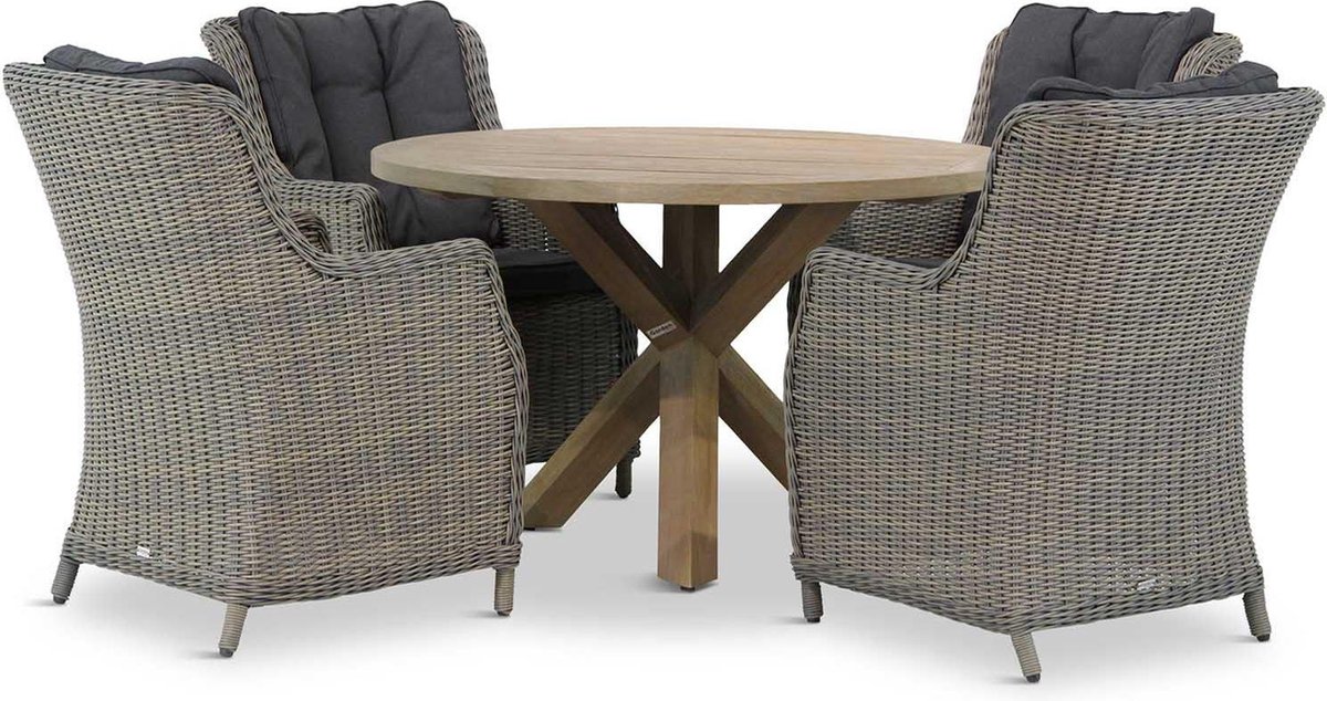 Garden Collections Buckingham/Sand City rond 120 cm dining tuinset 5-delig