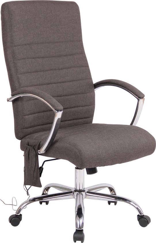 Bureaustoel - Massagestoel - Design - Gewatteerd - Stof - Donkergrijs - 58x72x123 cm