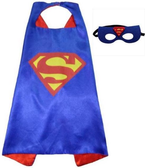 slogan Schurend mouw Superman verkleedpak Superheld kostuum verkleed pak kinderen 104-110 (S) +  blauwe... | bol.com