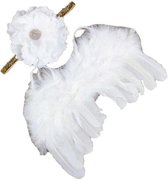 Newborn,engelen, vleugels, wit ,bloem + haarband