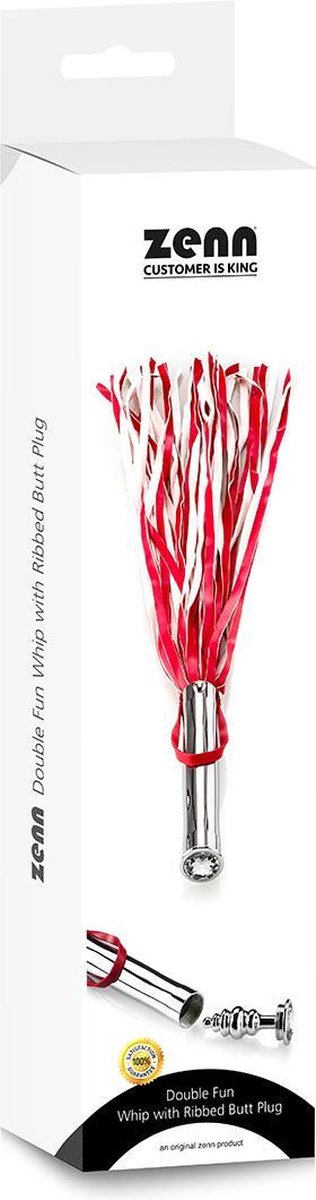 Goedkoopste Double Fun Whip met Ribbed Butt Plug