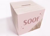 BrandLux Spaarpot | Pastel pink glitter