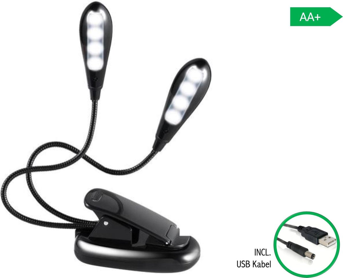 Boek leeslampje LED - Boeklampje met klem - Inclusief USB kabel | bol.com