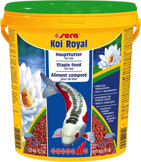 Nourriture Pour Koïs Sera Koi Royal Nature Large 3800ml - Granulés Flottants 6mm - Renforce L'Immunité - Sans Colorants