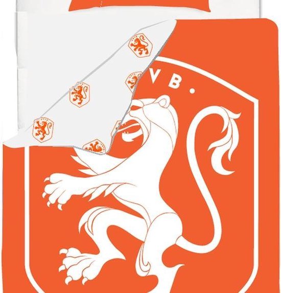 KNVB Lion - Housse de couette - Simple - 140x200 cm + 1 taie d'oreiller 60x70 cm - Orange