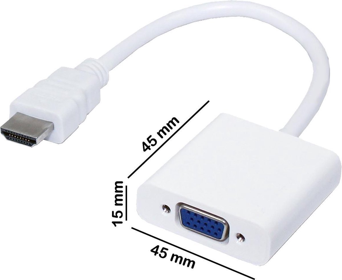 HDMI naar VGA Adapter Kabel Converter 1080p HD Kwaliteit - Wit | bol.com
