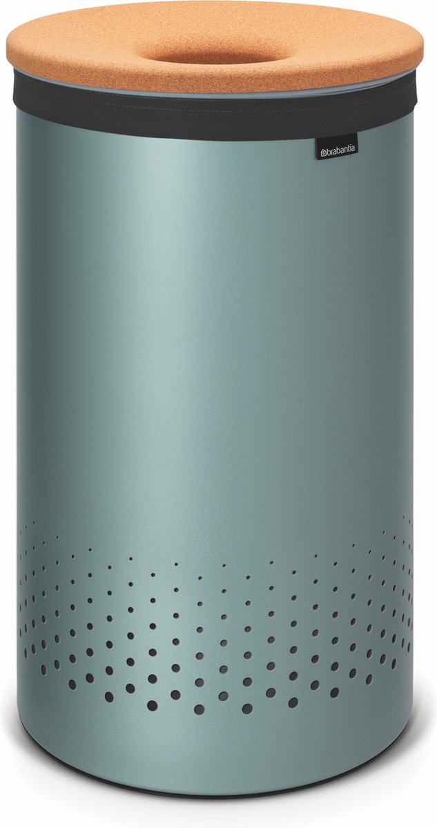 Wasbox 60 liter met kurken deksel, Metallic Mint | bol.com