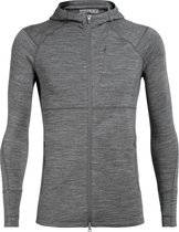 Icebreaker Quantum II Longsleeve met Capuchon en Rits Heren, grijs Maat L