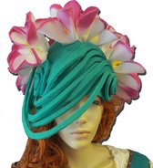 Foam pruik bloemen