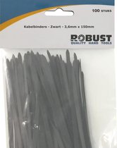 Robust Kabelbinders 100Stuks/Zak Zwart 3,6mm x 150mm