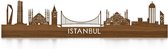 Skyline Istanbul Notenhout - 120 cm - Woondecoratie design - Wanddecoratie met LED verlichting