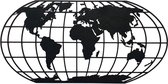 The Globe Night Sky - Zwart MDF hout - 120x60 cm - Wereldkaart wanddecoratie - Modern decoratie - WoodWideCities