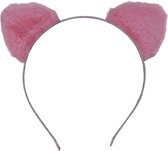 Jessidress Haarband Haar diadeem met katten oren - Roze