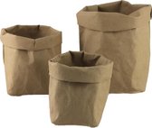 Kraftpapier Plantenbak  - 100% pure kraftvezels - Bruin - 15X15X27cm - Duurzaam en stevig - Waterproof