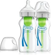 Dr. Brown’s Options+ Anti-colic Bottle 2-pack Brede halsfles 270 ml glas
