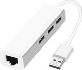 WiseGoods Ethernet Splitter met 3 Poort USB HUB - RJ45 LAN Adapter - Netwerkkaart - USB 2.0 naar Ethernet voor Mac iOS en Android