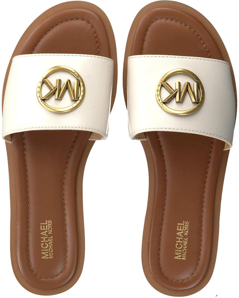 Michael Kors Dames Slippers Zwart led logo slipper | Van den Assem