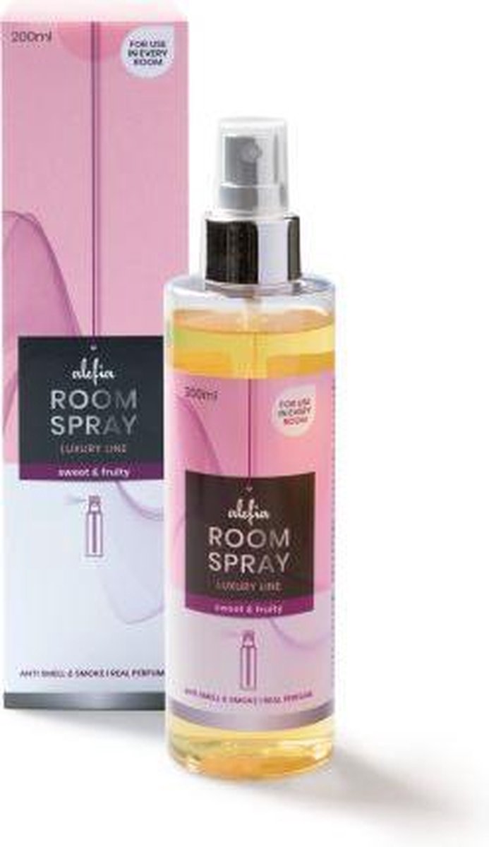 Alefia | Roomspray | Huisparfum van 200 ml in de geur Sweet & Fruity - Extra sterke formule ! - Luxury Home Perfumes
