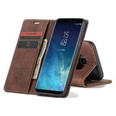 CaseMe Retro boekmodel hoesje Samsung S8 Plus Donkerbruin