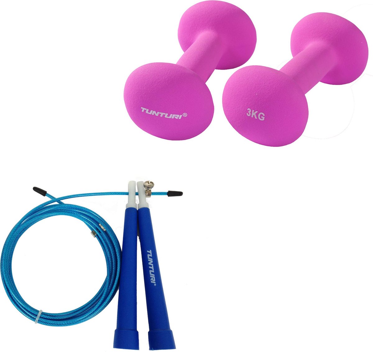 Vakman Reproduceren Claire Workout set Tunturi - Tweedelig - Springtouw - 2 x 3 kg gewichten | bol.com