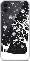 GadgetBay Kerst flexibel sneeuw hoesje winter case christmas iPhone 11 - Transparant