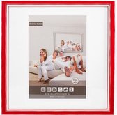 3D Houten Wissellijst - Fotolijst - 70x70 cm - Helder Glas - Rood / Wit met Spacer