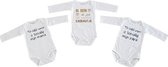 romper baby set met tekst jongen meisje lange mouw 3 stuks| liefste mama en papa en ik ben het mooiste cadeautje dit jaar| maat 74-80 | kraamcadeau kraamkado aankondiging bekendmak