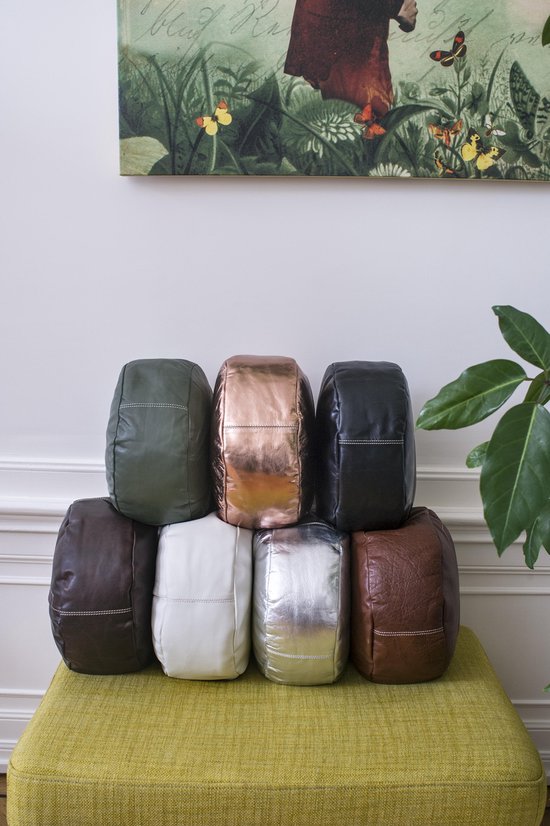 CLAUDS - Leren meditatiekussen - Groen van CLA — afbeelding 2