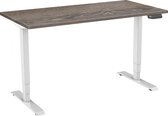 Zit-sta bureau elektrisch 2 motorig 160 x 80|Bruin eiken |Wit frame