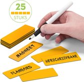 25 Whiteboard Magneten Balk 7,5 x 2,5 cm Oranje - Herschrijfbaar