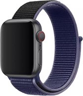 Nylon Sport Loop Bandje - Blauw/Zwart - Voor Apple Watch - 38/40mm