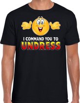 Funny emoticon t-shirt I command you to undress zwart voor heren - Fun / cadeau shirt XL