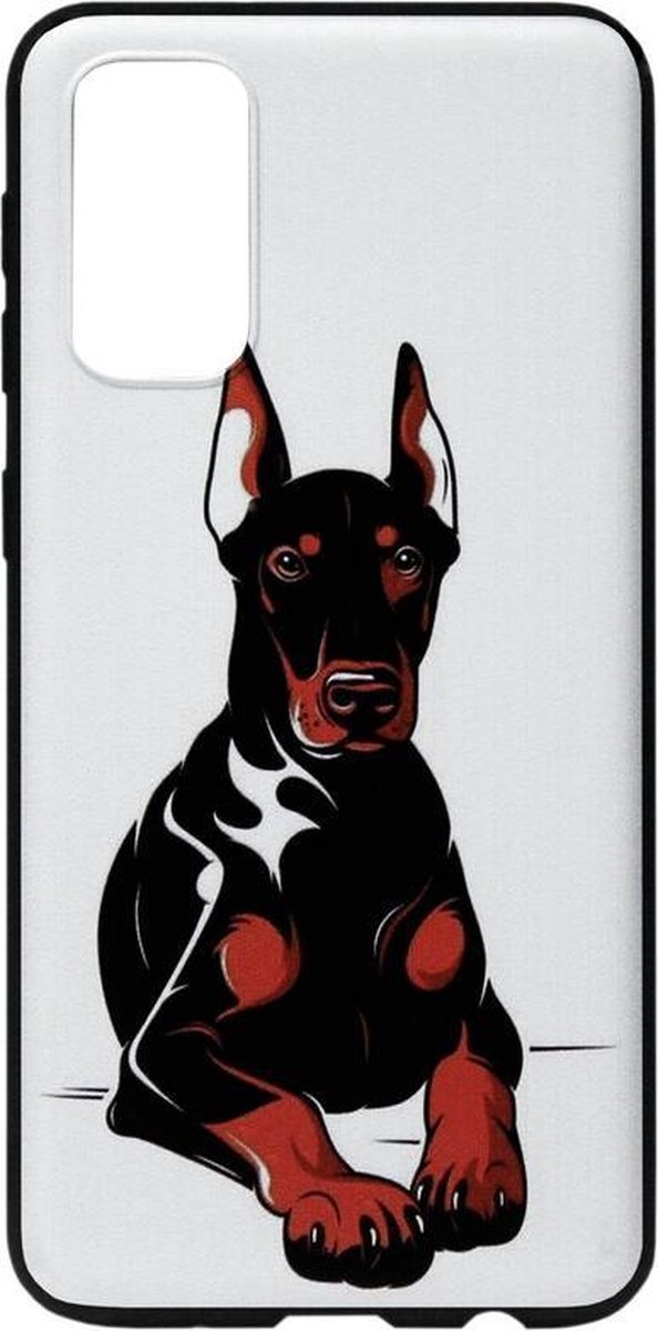 ADEL Siliconen Back Cover Softcase Hoesje Geschikt voor Samsung Galaxy S20 - Dobermann Pinscher Hond
