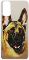 ADEL Siliconen Back Cover Softcase Hoesje Geschikt voor Samsung Galaxy S20 Plus - Duitse Herder Hond