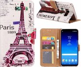 Samsung Galaxy S8+(Plus) Eiffeltoren (1889) Design Booktype Kunstleer Hoesje Met Pasjesruimte