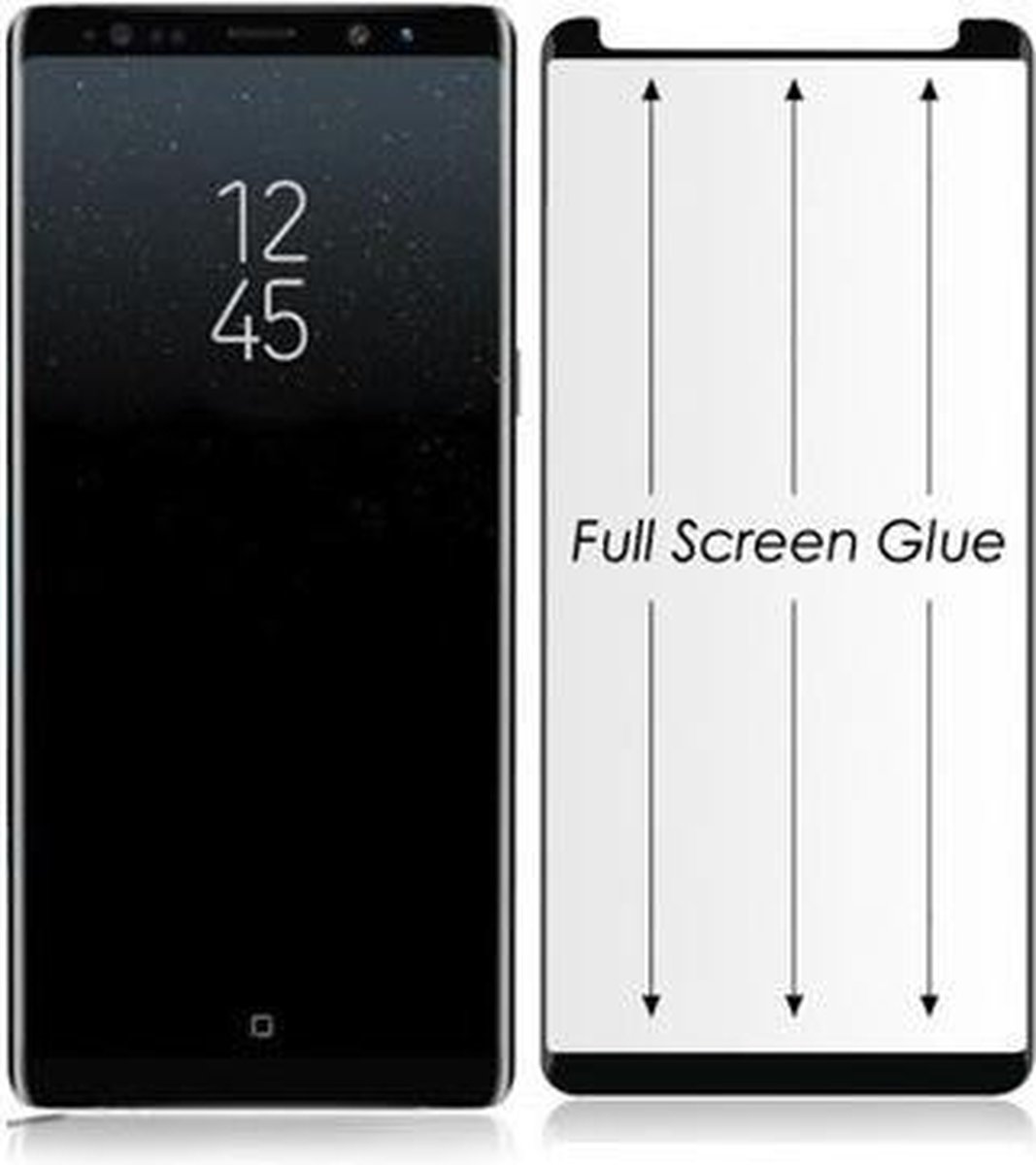 Samsung Galaxy Note 9 Full Glue Screenprotector Adhesive Cover tempered glass Zwart